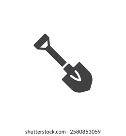 Digging shovel vector icon. filled flat sign for mobile concept and web design. Garden Shovel glyph icon. Symbol, logo illustration. Vector graphics