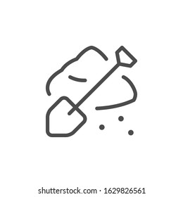 Digging soil line outline icon
