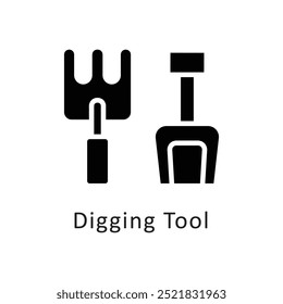 Digging Tool vector Solid icon style illustration. Symbol on White background EPS 10 File