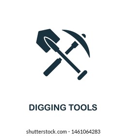 Digging Tools vector icon illustration. Creative sign from farm icons collection. Filled flat Digging Tools icon for computer and mobile. Symbol, logo vector graphics.