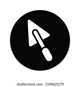 Digging trowel, gardening tools, hand tool icon. Rounded vector design.