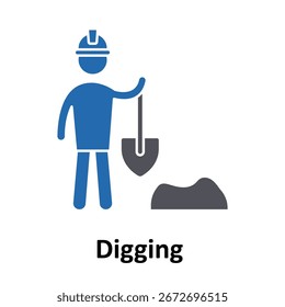 Ícone de vetor de escavação que pode facilmente modificar ou editar

