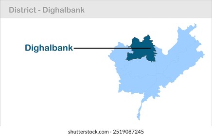 Mapa de sub-distrito de Dighalbank, Distrito de Kishanganj, Estado de Bihar, República da Índia, Governo de Bihar, território indiano, Índia Oriental, política, aldeia, turismo