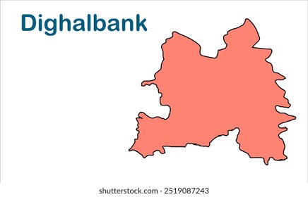 Mapa de subdivisão de Dighalbank, Distrito de Kishanganj, Estado de Bihar, República da Índia, Governo de Bihar, território indiano, Índia Oriental, política, aldeia, turismo