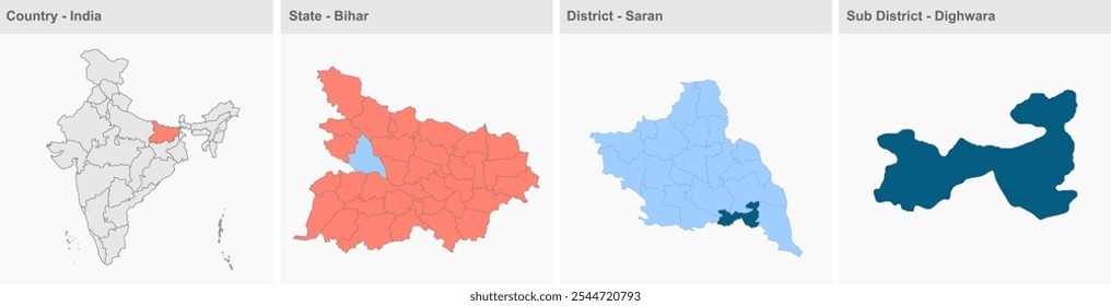 Dighwara map (District Saran, State Bihar, Republic of India) ,Saran District, Bihar State, Republic of India, Government of Bihar, Indian territory, Eastern India, politics, village, tourism