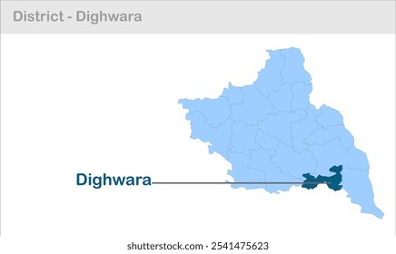 Dighwara sub-district map, Saran District, Bihar State, Republik Indien, Regierung von Bihar, Indisches Territorium, Ostindien, Politik, Dorf, Tourismus