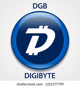 Digibyte Coin cryptocurrency blockchain icon. Virtual electronic, internet money or cryptocoin symbol, logo