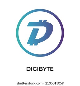 DigiByte Cryptocurrency coin icon. DGB coin symbol. Cryptocurrency vector icon. Flat Vector illustration - Vector