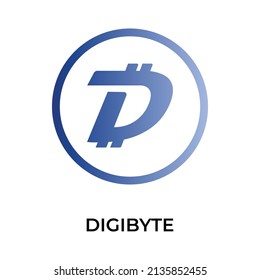 DigiByte Cryptocurrency coin icon. DGB coin symbol. Cryptocurrency vector icon. Flat Vector illustration - Vector
