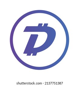 DigiByte Cryptocurrency coin icon. DGB coin symbol. Cryptocurrency vector icon. Flat Vector illustration - Vector