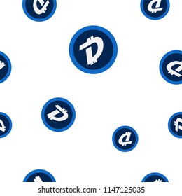 DigiByte Cryptocurrency Coin Sign Seamless Pattern