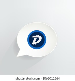 Digibyte Cryptocurrency Coin Speech Bubble