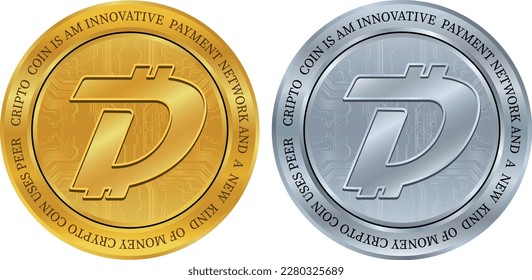 digibyte-dgb virtual currency logo. vector illustrations. 3d illustrations.