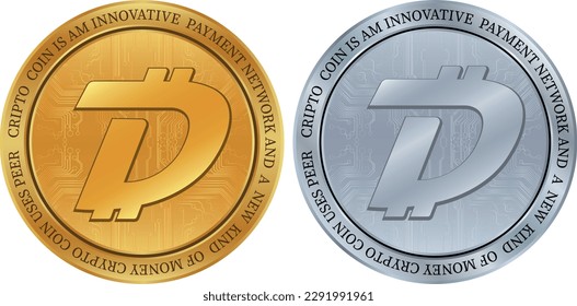 digibyte-dgb virtual currency logo. vector illustrations. 3d illustrations.