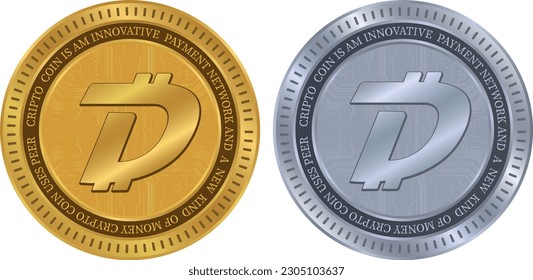 digibyte-dgb virtual currency logo. vector illustrations. 3d illustrations.
