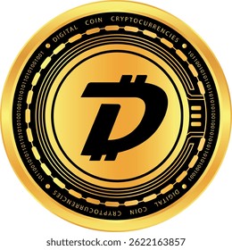 digibyte-dgb virtual currency logo. vector illustrations. 3d illustrations.