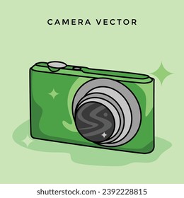 Digicam vector graphic element for travel