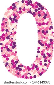 digit 0 color distributed circles dots illustration
