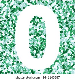 digit 0 color distributed circles dots illustration