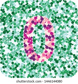 digit 0 color distributed circles dots illustration