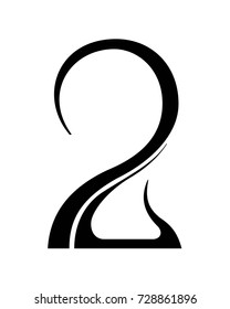 Digit 2, Number 2 design template elements