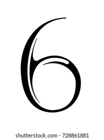 Digit 6, Number 6 design template elements