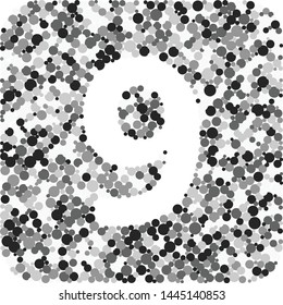 Digit 9 color distributed circles dots illustration