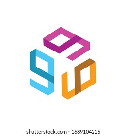 Plantilla vectorial de icono del logotipo Digit 9. 