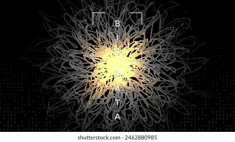 Digit Background. Deep learning: intelligence of the future. Visual flow of engineering and computing. Energy of information in analytical patterns. Abstract Background.
