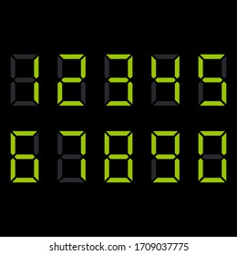 Números electrónicos digitales ver pantalla verde negro
