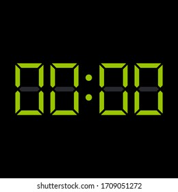 Digit electronic numbers zero watch display black green