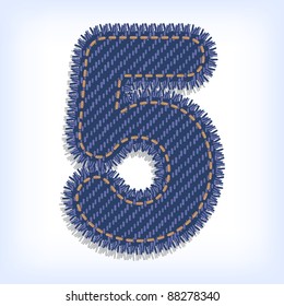 Digit five of jeans alphabet