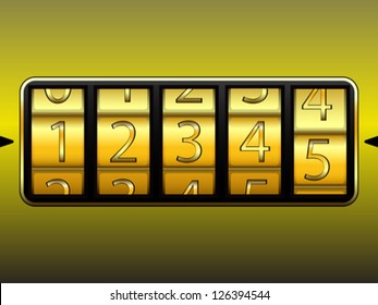 digit locker, abstract vector art illustration