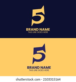 Digit number 5 Logo Design