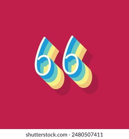 Digit or number 66, 3D  shadow Digit, Typography minimal design.