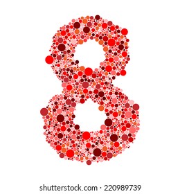 digit number eight on white background vector illustration