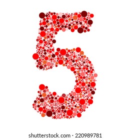 digit number five on white background vector illustration