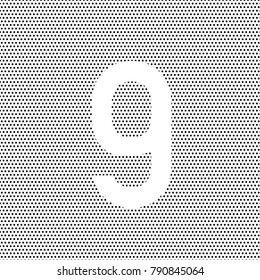 digit number nine (9) with textured background in editable vector dots