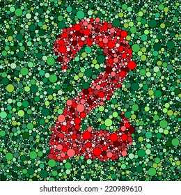 digit number two on green background vector illustration