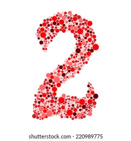 digit number two on white background vector illustration