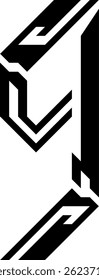 Digit stylography single number "nine" vector icon