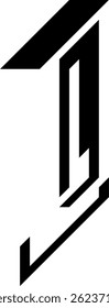 Digit stylography single number "one" vector icon