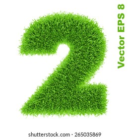 Digit symbol 2 of grass alphabet, vector illustration EPS 8.