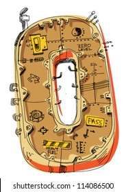 digit - techno style drawing - cartoon