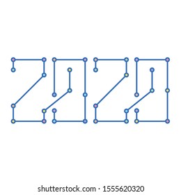digital 2020 logo. vector number 2020