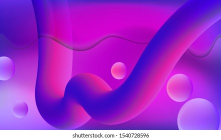Digital 3D Art Graphic Design Vector Illustration. Violet Creative Vibrant Background, Fluid Curve Elements. Landing Page Concept Card, Banner, Poster, Cover, Flyer, Journal, Magazine, Template.