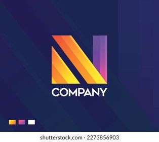 Plantilla Digital 3D N Carta Moderna, Estilo De Marca, Concepto Creativo Y Vector Premium. Diseño creativo de logotipo 3D N con carta minimalista de alta calidad y estilo moderno.