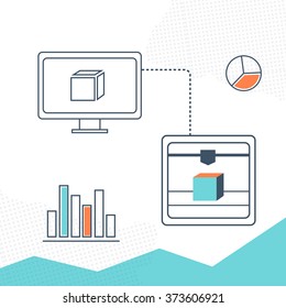 Digital 3D printing concept