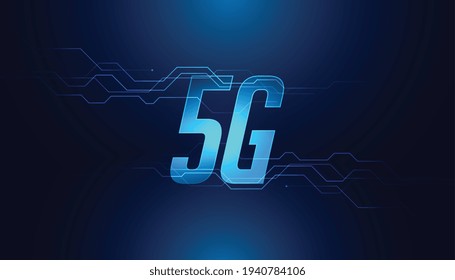 digital 5G fifth generation fast speed mobile technology background
