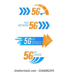 Colección vectorial de tecnología de quinta generación digital de 5g